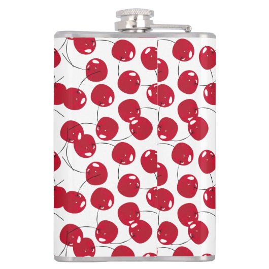 Custom Beautiful Fresh Red Cherry Muster Flask Flachmann (Rückseite)