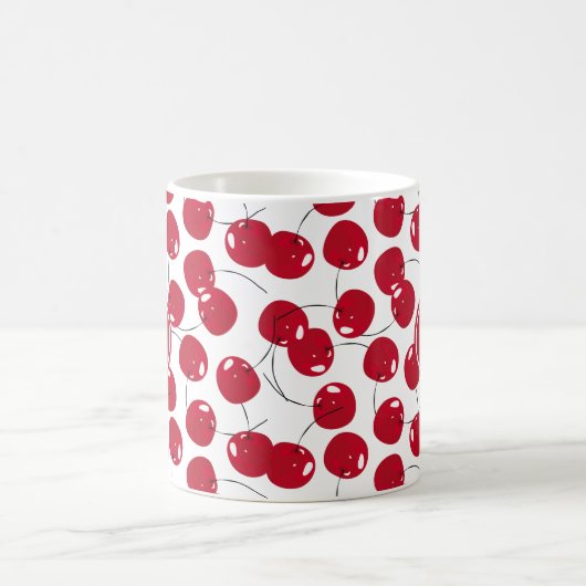 Custom Beautiful Fresh Red Cherry Muster Kaffeetasse (Mittel)