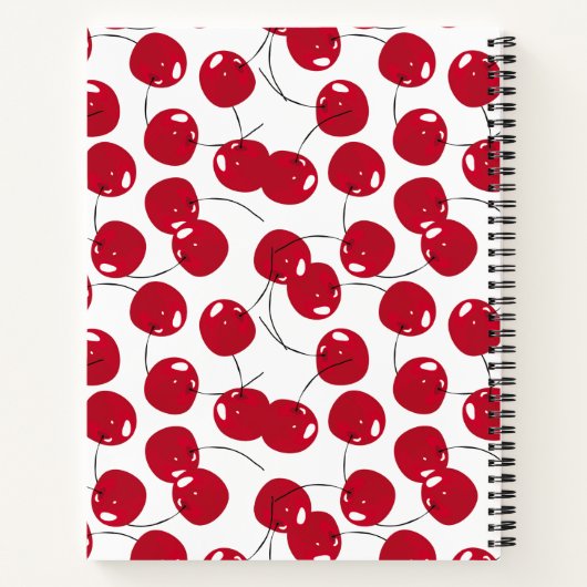 Custom Beautiful Fresh Red Cherry Muster Notizblock (Rückseite)