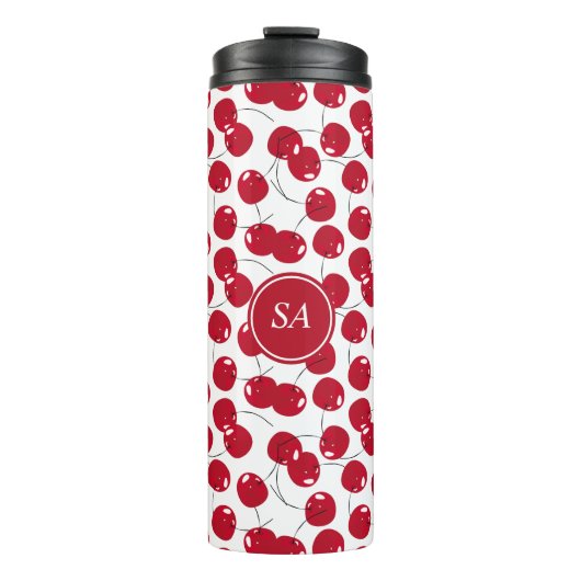 Custom Beautiful Fresh Red Cherry Muster Thermal Thermosbecher (Vorderseite)