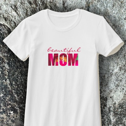 Custom "Beautiful Mama" Floral Pink Mutter Geschen T-Shirt