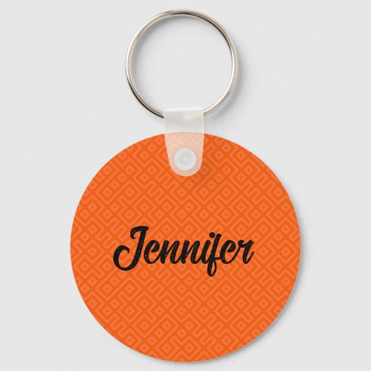CUSTOM Beautiful Orange Geometric Endless Pattern Schlüsselanhänger (Vorderseite)