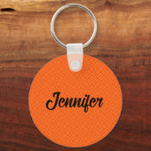 CUSTOM Beautiful Orange Geometric Endless Pattern Schlüsselanhänger (Vorderseite)