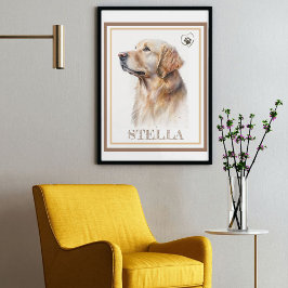 Custom Beautiful Watercolor Dog (GoldenRetriever) Poster