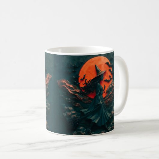 Custom Beautiful Witch Halloween Accent Mug, Perso Kaffeetasse (VorderseiteRechts)