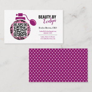 Custom Beauty Salon Business Cards   QR-Code Visitenkarte