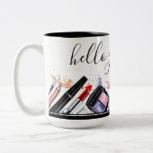 Custom Beauty Salon Kosmetik Makeup Brushes Motif Zweifarbige Tasse (Links)