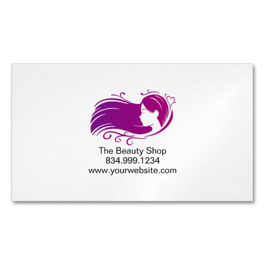 Custom Beauty Salon Magnetic Business Card Magnetische Visitenkarte (Vorderseite)