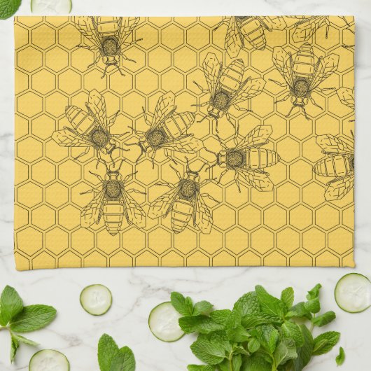 Custom Bee Apiary Kittuch Geschirrtuch (Gefaltet)