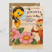 Custom bee baby shower  einladung (Vorne/Hinten)