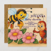 Custom bee baby shower einladung (Vorne/Hinten)