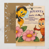 Custom bee baby shower  save the date (Vorne/Hinten)