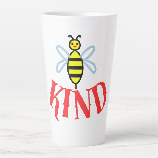 Custom Bee Kind Personalized Gift  Milchtasse (Vorderseite)