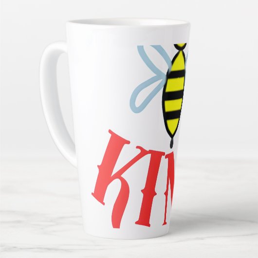 Custom Bee Kind Personalized Gift  Milchtasse (Linke Ecke)