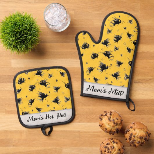 Custom Bee Kitchen Gloves Set - Geschenk für die M (Oben Unten)
