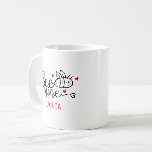 Custom Bee Mine, Valentinstag Kaffeetasse (Vorderseite Links)