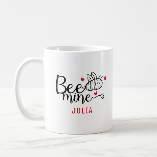 Custom Bee Mine, Valentinstag Kaffeetasse (Links)