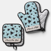 Custom Bee Oven Mitt & Pot Holder Set für sie (Vorderseite/Rückseite)
