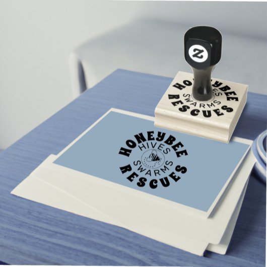 Custom BEE RESCUE 2 Logo Briefmarke Gummi Gummistempel