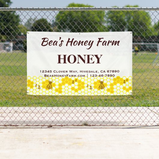 Custom Bees Honey Farm 3' x 5' Display Banner (Insitu)
