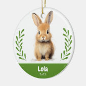 Custom Begleiter Foto mit Zweig Weihnachtsfeier Ke Keramik Ornament (Links)