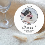 Custom Begleiter Foto Niedlich Hunde Katze Ich tue Runder Pappuntersetzer<br><div class="desc">Foto für Haustiere Niedlich Hunde Katze Ich tue zu Hochzeit Rundpapier Untersetzer</div>