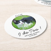 Custom Begleiter Foto Niedlich Hunde Katze Ich tue Runder Pappuntersetzer (Angewinkelt)
