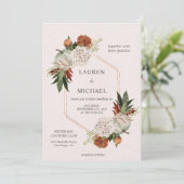 Custom Beige Autumn Zest Blume Wedding Einladung (Stehend Vorderseite)