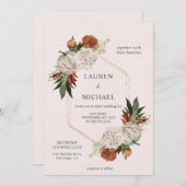 Custom Beige Autumn Zest Blume Wedding Einladung (Vorne/Hinten)