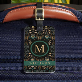 Custom Beige Black Brown Green Aztec Muster Gepäckanhänger