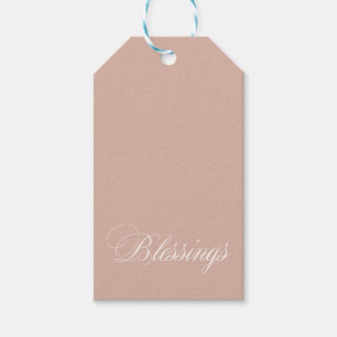 Custom Beige Blessings Gift Tags Geschenkanhänger