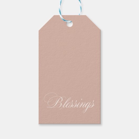 Custom Beige Blessings Gift Tags Geschenkanhänger (Vorderseite)