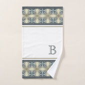Custom Beige Brown Grau Blau Verziert Art Muster Badhandtuch Set (Handtuch)