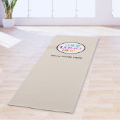 Custom Beige Business Logo Name Yogamatte