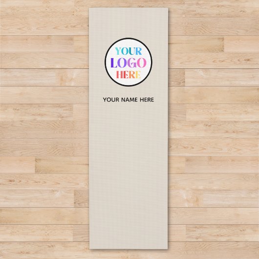 Custom Beige Business Logo Name Yogamatte