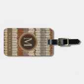 Custom Beige Gray Brown Aztec Muster Gepäckanhänger (Vorderseite horizontal)