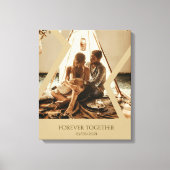 Custom Beige Hochzeitstermin Stretched Leinwand (Vorderseite)