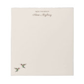 Custom Beige Hummingbird Notepad Notizblock (Vorderseite)