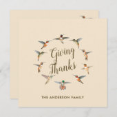 Custom Beige Hummingbirds Feiertagskarte (Vorne/Hinten)