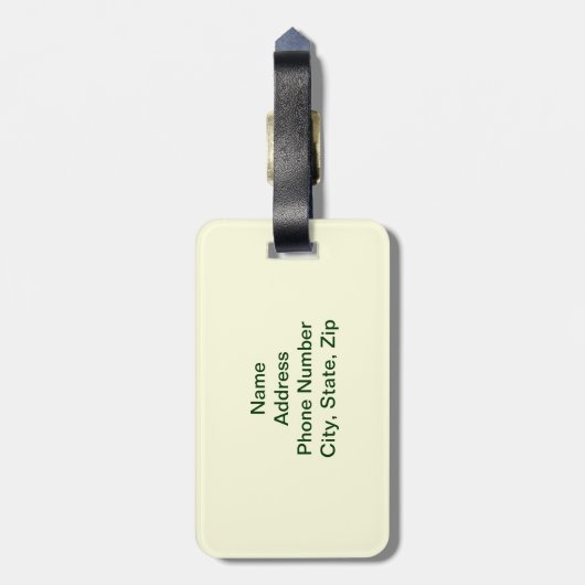 Custom Beige Kleeblatt Celtic Knocks Gepäckanhänge Gepäckanhänger (Rückseite vertikal)