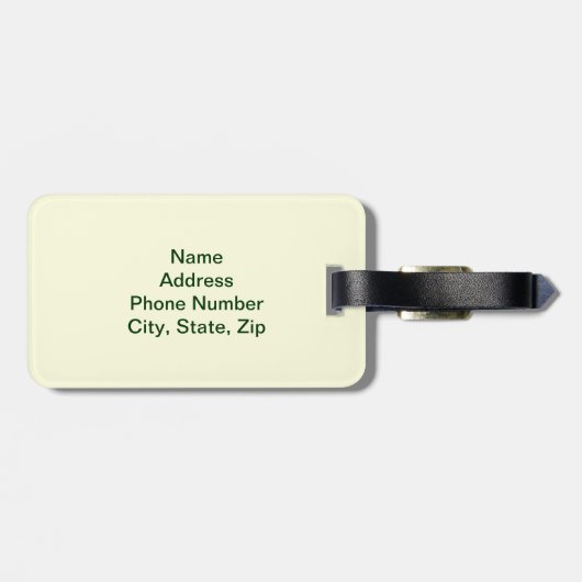 Custom Beige Kleeblatt Celtic Knocks Gepäckanhänge Gepäckanhänger (Rückseite horizontal)