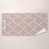 Custom Beige marokkanisches Gittermuster Badehandtuch (Badehandtuch)