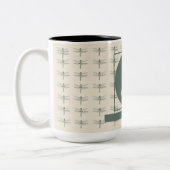 CUSTOM BEIGE OLIVE RETRO DRAGONFLY ZWEIFARBIGE TASSE (Links)