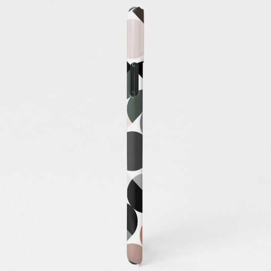 Custom Beige Tan Grau Aquamarin Black Green Retro iPhone Hülle (Rechte Seite)