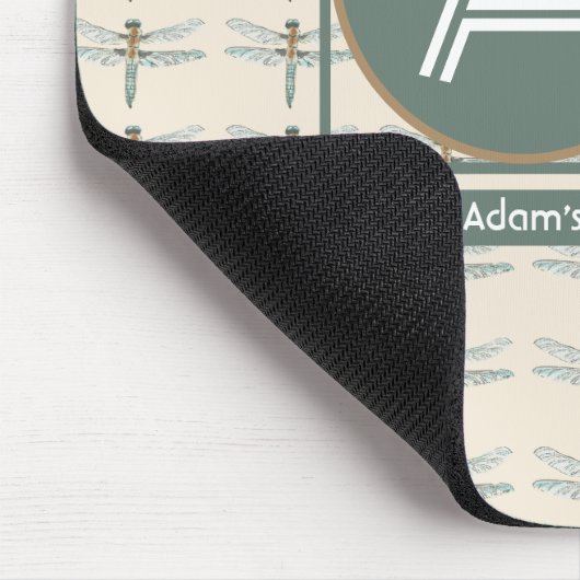 CUSTOM BEIGE TRENDY DRAGONFLY MOUSEPAD (Ecke)