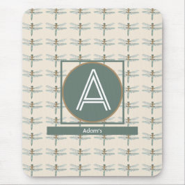 CUSTOM BEIGE TRENDY DRAGONFLY MOUSEPAD