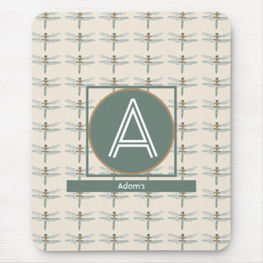 CUSTOM BEIGE TRENDY DRAGONFLY MOUSEPAD (Vorne)