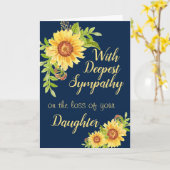 Custom Beileid Floral Sunflower Daughter Blau Karte (Gelbe Blume)