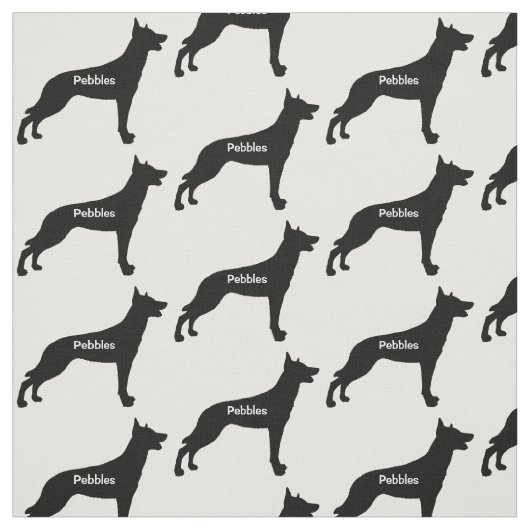 Custom belgische Malinois Hunde-Silhouette Stoff (Muster)