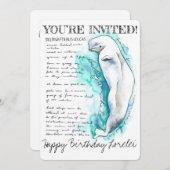 Custom Beluga Whale Illustration Einladung (Vorne/Hinten)